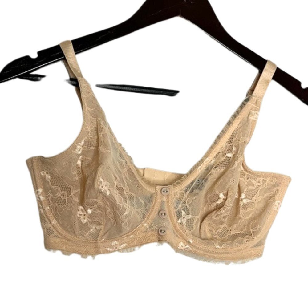 Mod by Parfait Size 32H Lace Mesh Button Underwire Cupless Bra